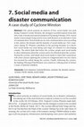 Research paper thumbnail of Social media and disaster communication: A case study of Cyclone Winston