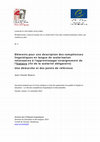 Research paper thumbnail of Eléments pour une description des compétences linguistiques en langue de scolarisation nécessaires à l’enseignement/apprentissage de l’histoire dans le premier cycle de l’enseignement secondaire : une démarche et des points de référence.