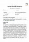 Research paper thumbnail of Call for chapters Case Studies in the Beer Sector