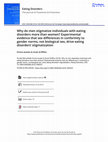 Research paper thumbnail of Why do men stigmatize individuals with eating disorders more than women? Experimental evidence that sex differences in conformity to gender norms, not biological sex, drive eating disorders’ stigmatization