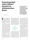 Research paper thumbnail of Gemeinsamkeit wider Willen? Sprache im südslawischen Raum