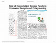 Research paper thumbnail of Role of Depreciation Reserve Funds in Economic Analysis and Policymaking A16 KR