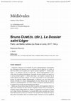 Research paper thumbnail of « Bruno Dumézil (dir.), Le Dossier saint Léger », Médiévales [En ligne], 74 | printemps 2018, mis en ligne le 10 août 2018, consulté le 11 août 2018. URL : http://journals.openedition.org/medievales/8893