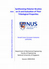 Research paper thumbnail of Synthesizing Polymer Brushes on Si and Evaluation of Their Tribological Properties