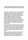 Research paper thumbnail of PALABRAS DE MARC DOUROJEANNI CON OCASION DE RECIBIR EL PREMIO CARLOS PONCE " PERSONALIDAD AMBIENTAL 2018 "