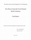 Research paper thumbnail of New Mexico Statewide Travel Demand Model Evaluation Final Report