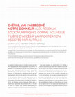 Research paper thumbnail of Chéri.e, j'ai facebooké notre donneur : les réseaux socionumériques comme nouvelle filière d'accès à la procréation assistée par autrui.e