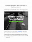 Research paper thumbnail of Build Your Strategy on These Four Types of Marketing Content