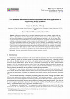 Research paper thumbnail of Two modified differential evolution algorithms and their applications to engineering design problems