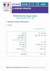 Research paper thumbnail of Référentiel de langue arabe. Les fonctions A1-A2