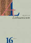 Research paper thumbnail of Archivum Lithuanicum 16