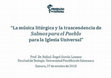 Research paper thumbnail of La música litúrgica y la trascendencia de 'Salmos para el Pueblo' para la Iglesia universal