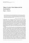 Research paper thumbnail of ‘Ways of Lying’: Anne Askew and the Examinations