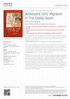 Research paper thumbnail of Adolescent Girls' Migration in the Global South: Transitions into Adulthood