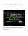 Research paper thumbnail of 3+1 Reasons Why WordPress is Your Best Choice