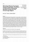 Research paper thumbnail of Motivating Influenza Vaccination Among Young Adults: The Effects of Public Service Advertising Message Framing and Text Versus Image Support