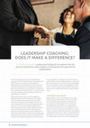 Research paper thumbnail of LEADERSHIP COACHING: DOES IT MAKE A DIFFERENCE