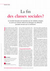 Research paper thumbnail of La fin des classes sociales ?