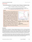 Research paper thumbnail of Thermal Decomposition of Ferroelectric Glycine Patassium Sulphate Crystal