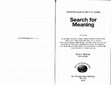 Research paper thumbnail of "Theologies and Meanings: Embracing the Plurality of Jewish Intellectual Life" (Mesorah Matrix, _Search for Meaning_)