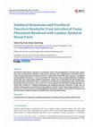 Research paper thumbnail of Subdural Hematoma and Postdural Puncture Headache from Intrathecal Pump Placement Resolved with Lumbar Epidural Blood Patch