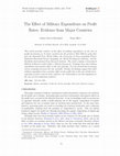 Research paper thumbnail of The Effect of Military Expenditure on Profit Rates: Evidence from Major Countries