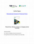 Research paper thumbnail of Sharing Economy in Tourism Cities (IJTC Call for Papers)