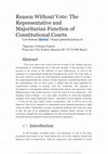 Research paper thumbnail of Reason Without Vote: The Representative and Majoritarian Function of Constitutional Courts