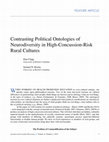 Research paper thumbnail of Contrasting Political Ontologies of Neurodiversity in High-Concussion-Risk Rural Cultures