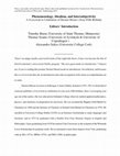 Research paper thumbnail of Phenomenology, Idealism, and Intersubjectivity: a Festschrift in Celebration of Dermot Moran's Sixty-Fifth Birthday, Editors' Introduction