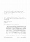 Research paper thumbnail of “Algunos apuntes sobre la economía de Italica y su territorio durante los siglos I a.C. y I d.C” [“Some Notes about the Economy of Italica and its Territory during the First Century BC and the First Century AD”]