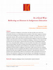 Research paper thumbnail of In a Good Way: Reflecting on Humour in Indigenous Education