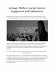 Research paper thumbnail of Message Method Market Improve Engagement Performance