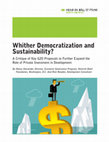 Research paper thumbnail of "Whither Democratization and Sustainability? A Critique of Key G20 Proposals to Further Expand the Role of Private Investment in Development," Heinrich Böll Stiftung, North America, October 2018.