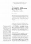 Research paper thumbnail of M. Tasaklaki, "The Presence of Roman and Provincial Coins in Aegean Thrace: Quantitative and Qualitative Analysis", Proceedings of the First International Roman and Late Antique Thrace Conference “Cities, Territories and Identities” (Plovdiv, 3rd – 7th October 2016), BNAI 44, 279-288. Sofia.