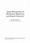 Research paper thumbnail of Legal Recognition of Blockchain Registries and Smart Contracts