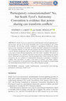 Research paper thumbnail of Participatory consociationalism? No, but South Tyrol’s Autonomy Convention is evidence that power-sharing can transform conflicts