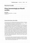 Research paper thumbnail of Přínos fenomenologie pro filosofii sociality