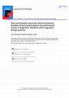 Research paper thumbnail of Does participation generate democratization? Analysis of social participation by institutional means in Argentine, Brazilian and Uruguayan foreign policies