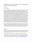 Research paper thumbnail of The Implications of the Proposed Changes to and the Ultimate Repeal of Ontario’s Toxics Reduction Act, 2009