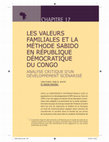 Research paper thumbnail of Valeurs familiales et la méthode Sabido en République démocratique du Congo