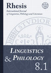 Research paper thumbnail of Rhesis - Linguistics and Philology. 8.1 (2017). Full issue