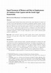 Research paper thumbnail of Equal Treatment of Women and Men in Employment:  An Analysis of the Cypriot and Greek Legal Frameworks