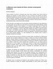 Research paper thumbnail of La Memoria como impulso de futuro: jóvenes construyendo ciudadanía