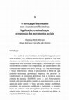 Research paper thumbnail of O novo papel dos Estados num mundo sem fronteiras: legalização, criminalização e repressão dos movimentos sociais