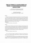 Research paper thumbnail of José María Felipe Mendoza, Sobre los nombres de la filosofía primera en el proemio a las Disputationes metaphysicae de Francisco Suárez