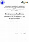 Research paper thumbnail of The discourse of traditional knowledge in light of the right to development.pdf