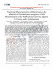 Research paper thumbnail of Fractional Characterization of Bacteriocin-Like Material of Pseudomonas aeruginosa AND Determination of Its Antibacterial Activity Against b. Cereus and s. typhimurium