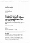 Research paper thumbnail of Megan Cassidy-Welch, "Recension LUSSET, Crime, châtiment et grâce...", in Médiévales, 75, 2018