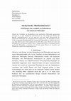 Research paper thumbnail of Analytische Medientheorie